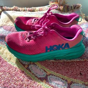 Hoka shoes pink and mint green blue hoka shoes size 6.5B